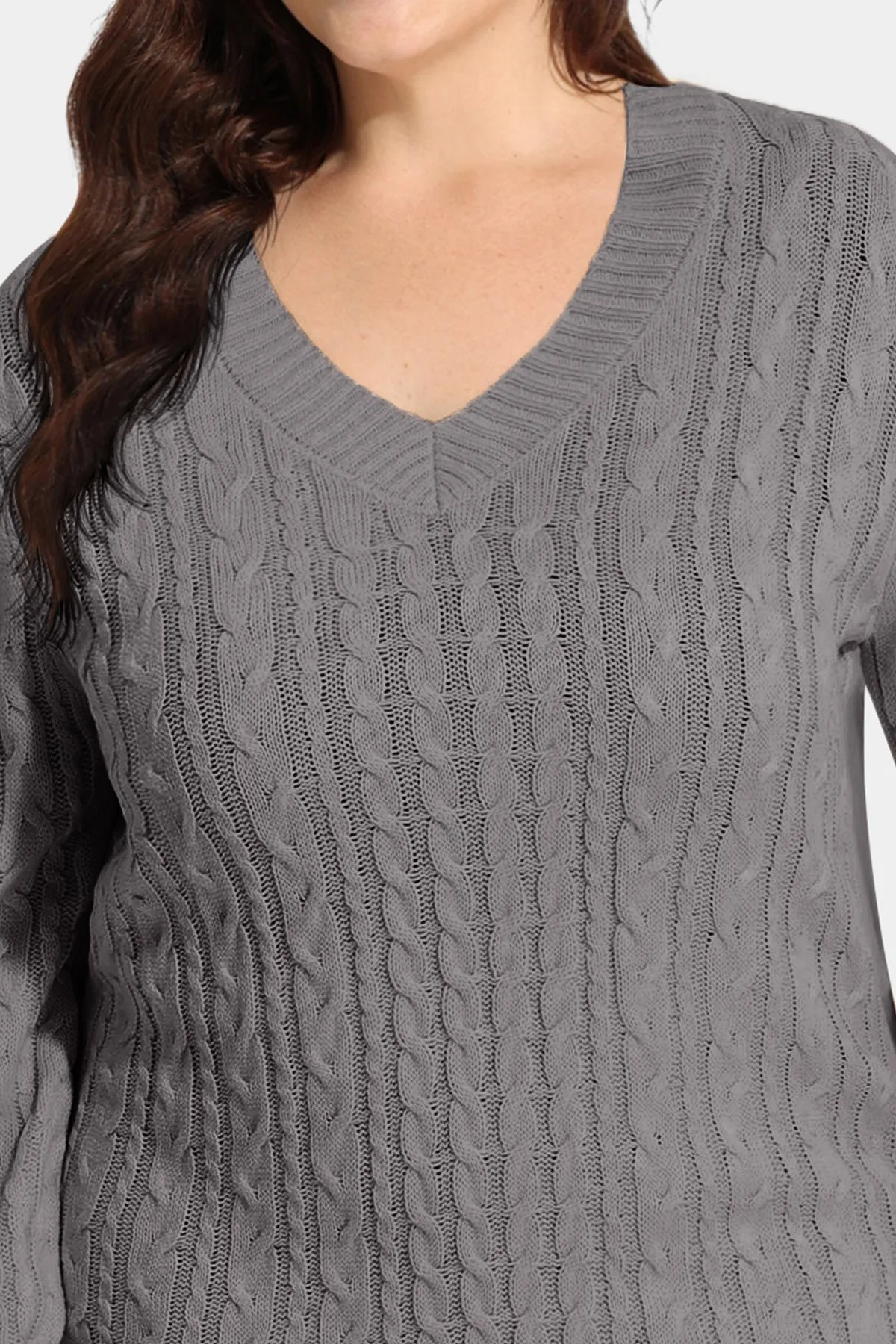 Plain Texture Woolen Long Sleeve Sweater