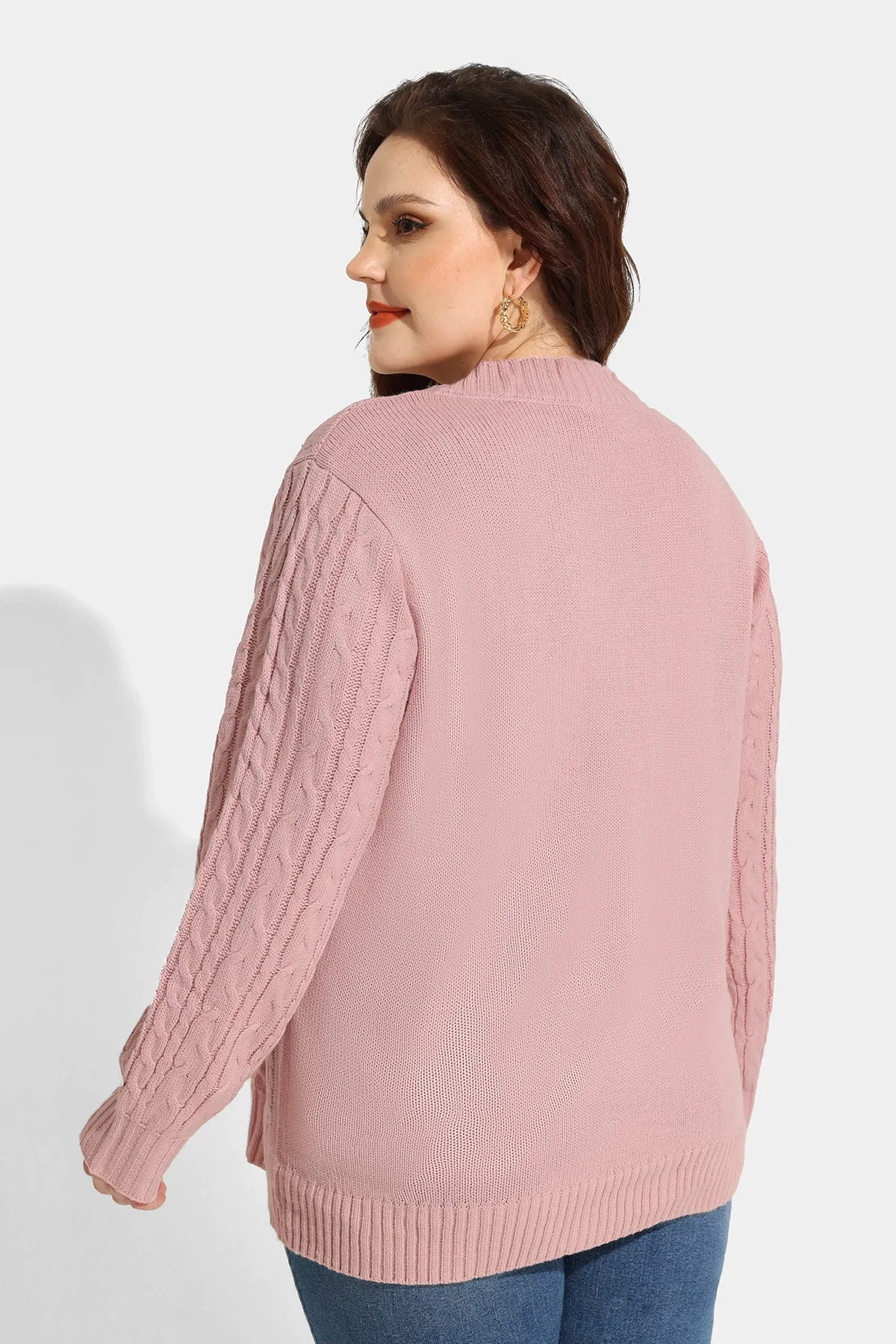 Plain Texture Woolen Long Sleeve Sweater