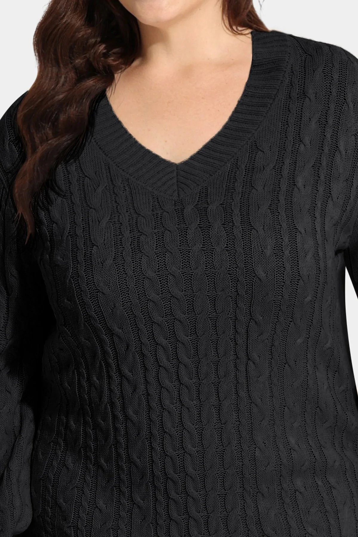 Plain Texture Woolen Long Sleeve Sweater