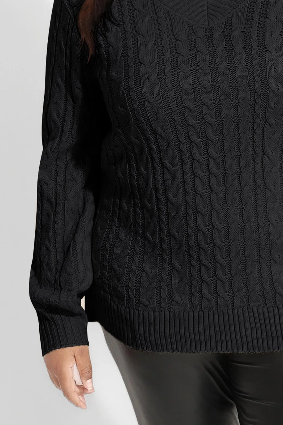 Plain Texture Woolen Long Sleeve Sweater