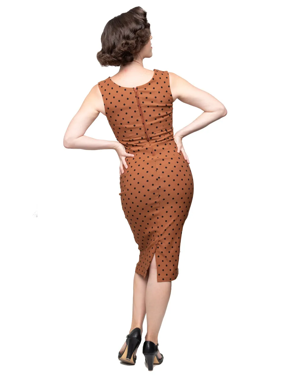 Polka Dot Diva Dress in Rust