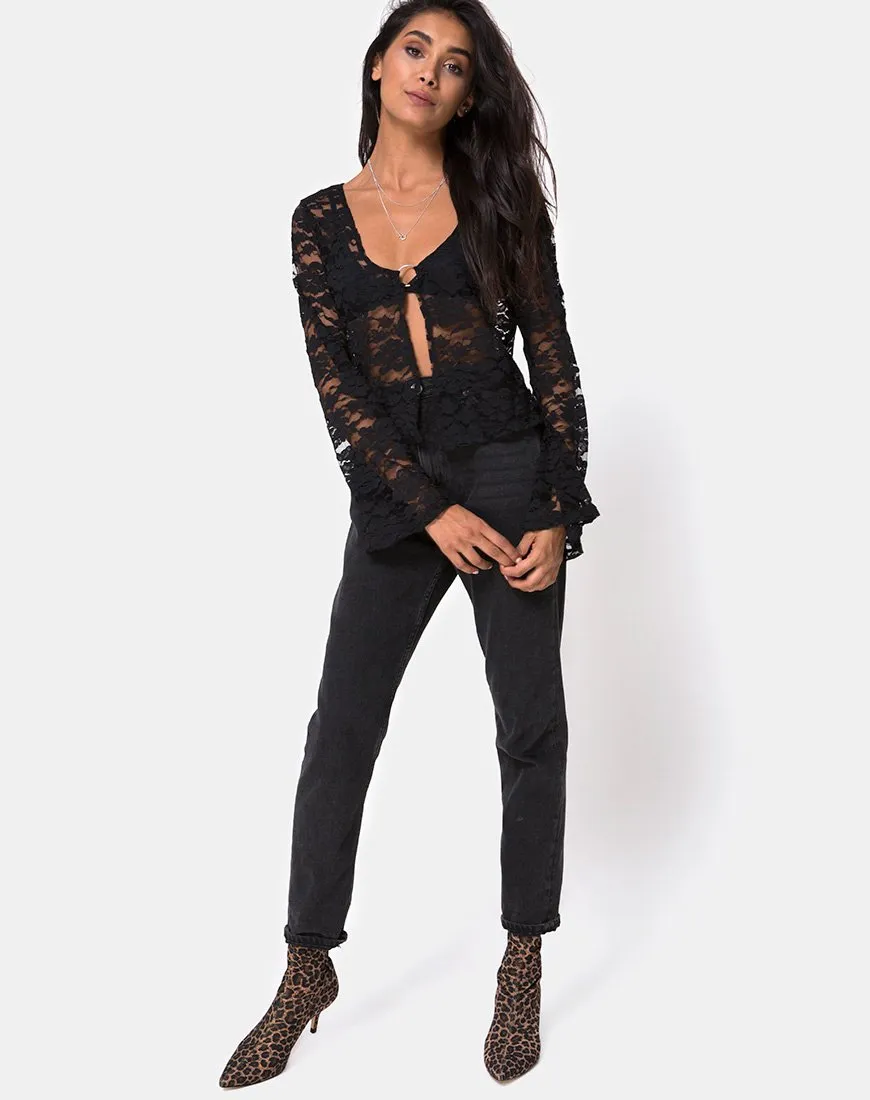 Porque Top in Lace Black