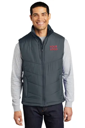 Port Authority Puffy Customized Vests, Dark Slate/Black