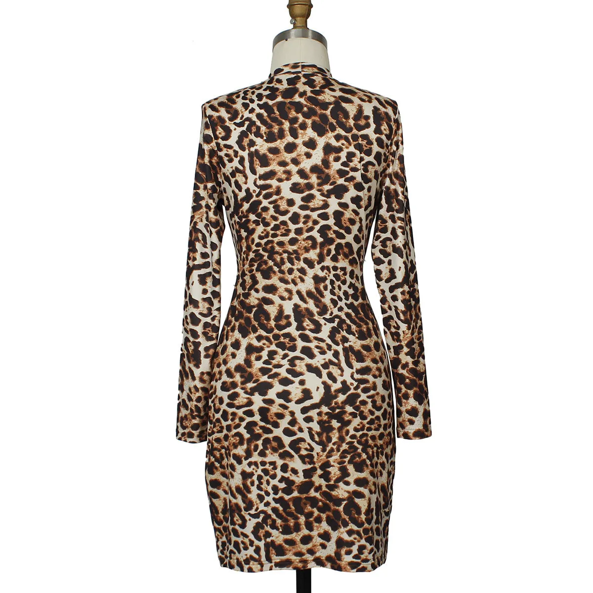 Printed Skirt Leopard Print Sexy Fashion Lace-up Dress