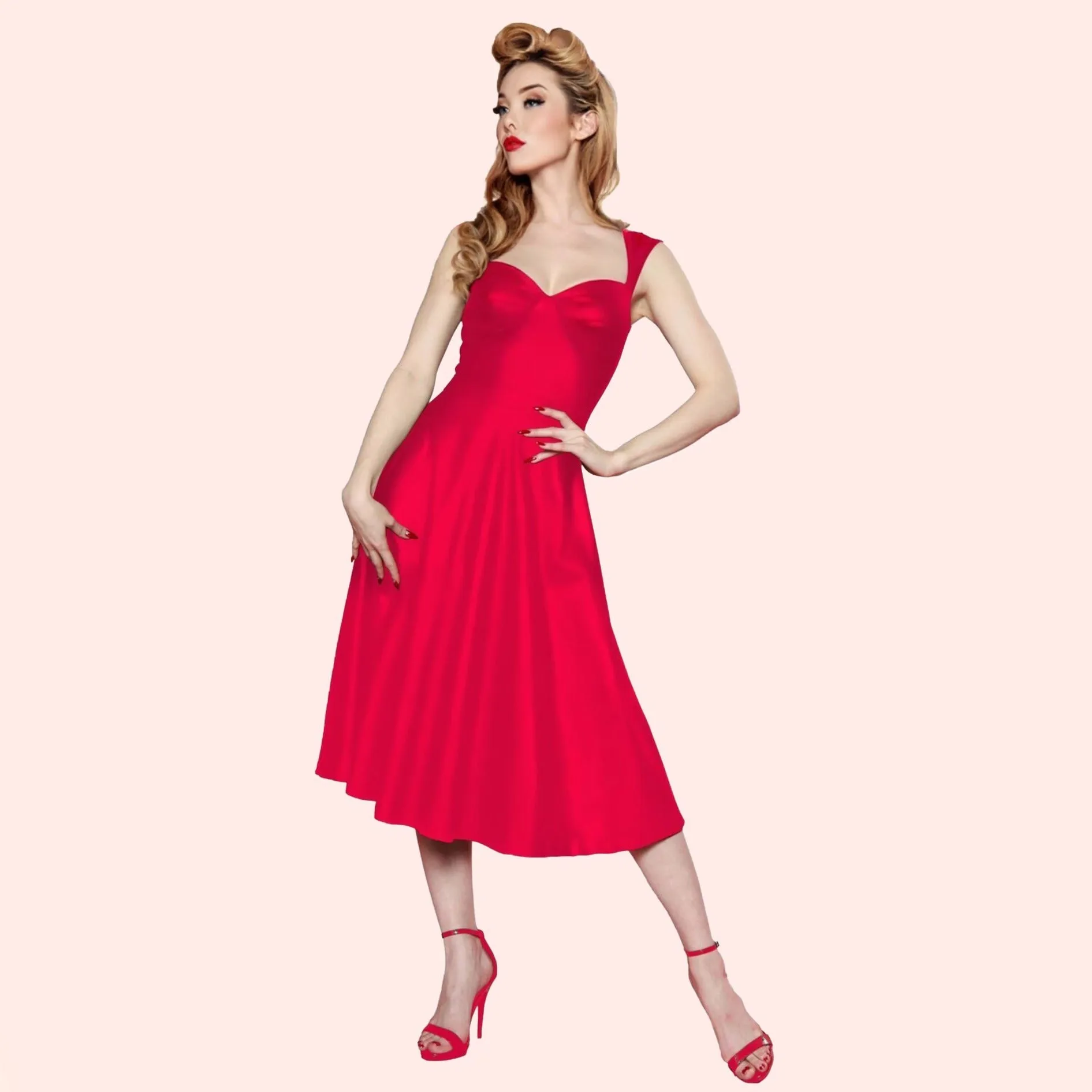 Roman Holiday Dress in Red