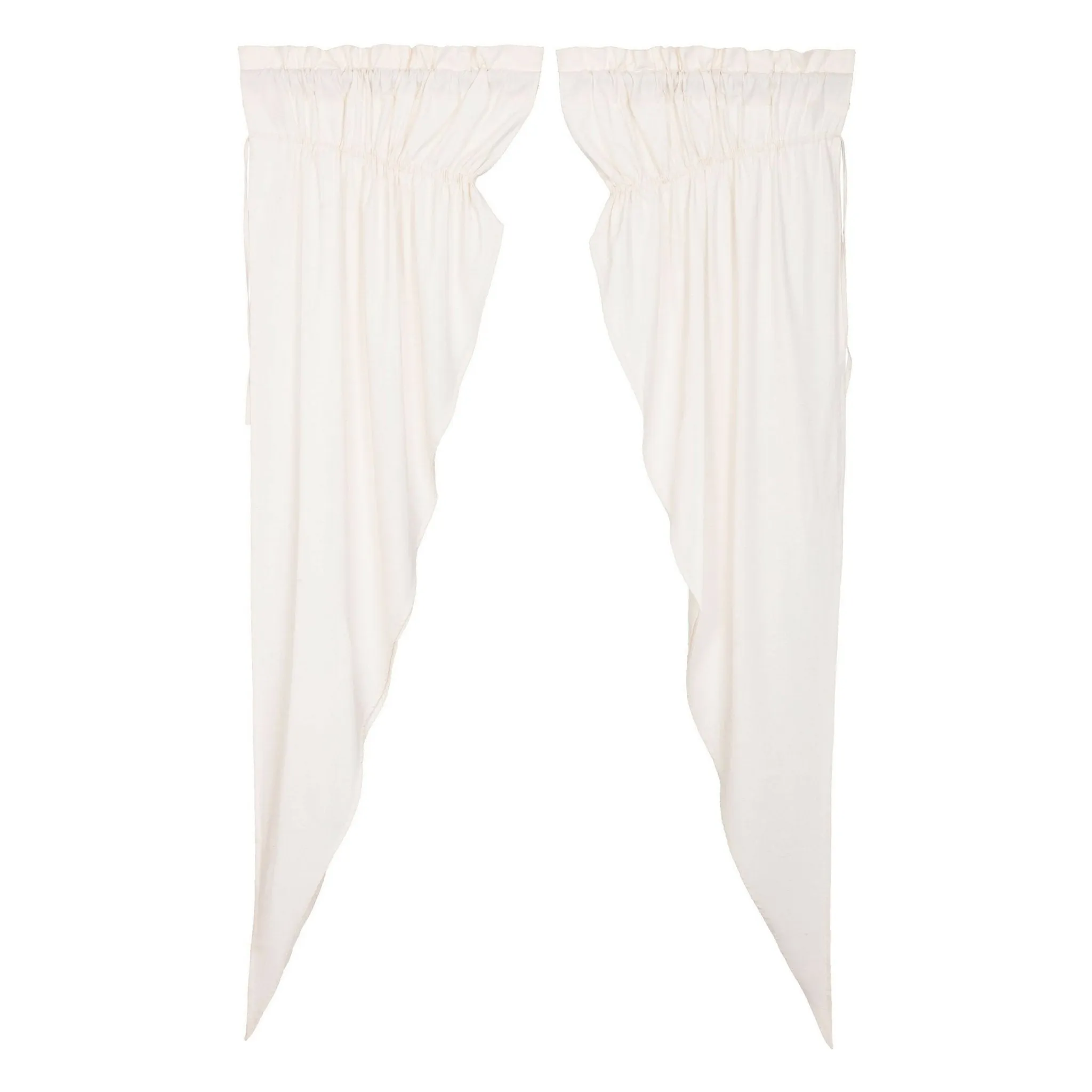 Simple Life Flax Antique White Lined Long Prairie Curtains 84"