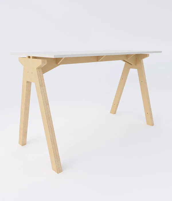 Simple T Desk - White