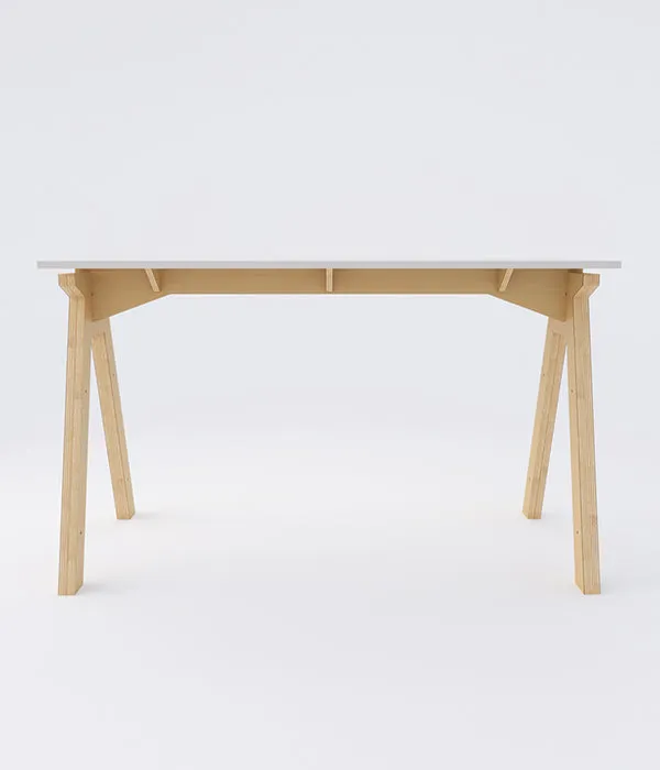 Simple T Desk - White