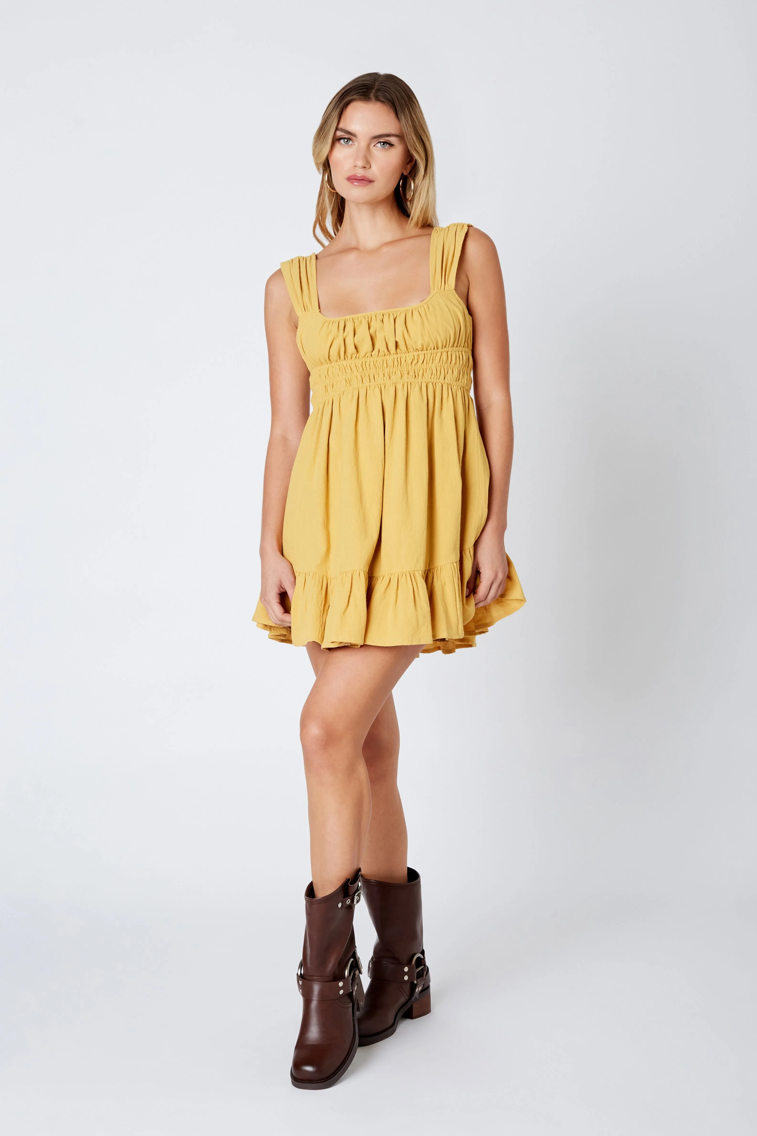 Slow Living Ruched Mini Dress