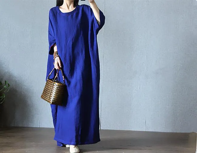 Solid Color Loose Casual Maxi Dress