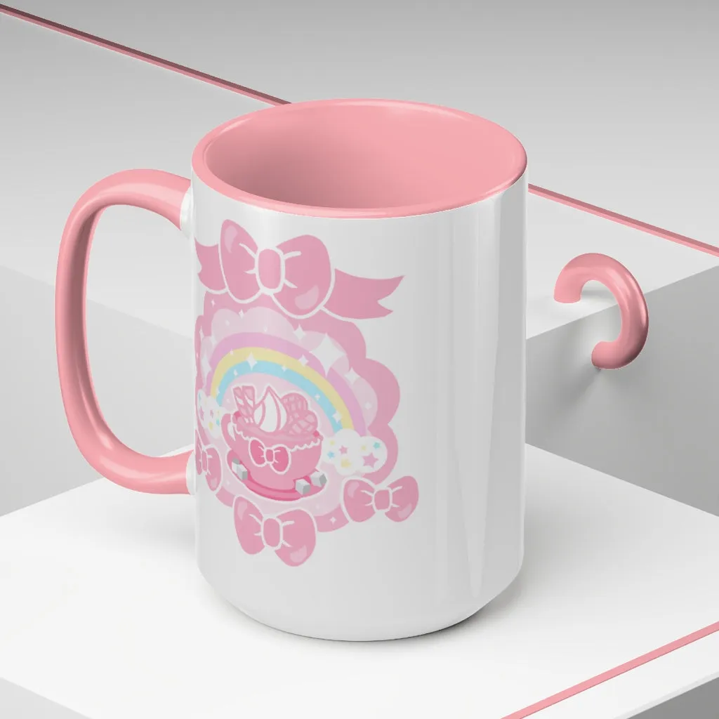 Teatime Fantasy Pink Accent Coffee Mug, 15oz