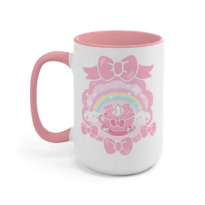 Teatime Fantasy Pink Accent Coffee Mug, 15oz