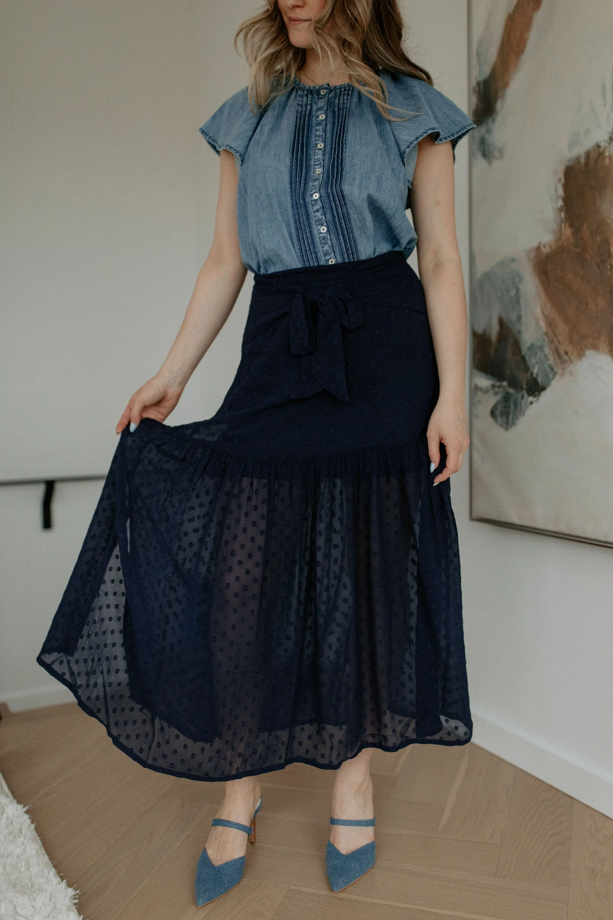 The Cira Skirt by FRNCH - Marine Blue