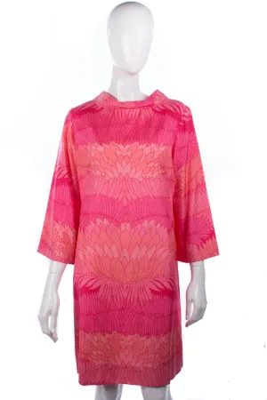 Vintage Eriko silk 1960's pink dress