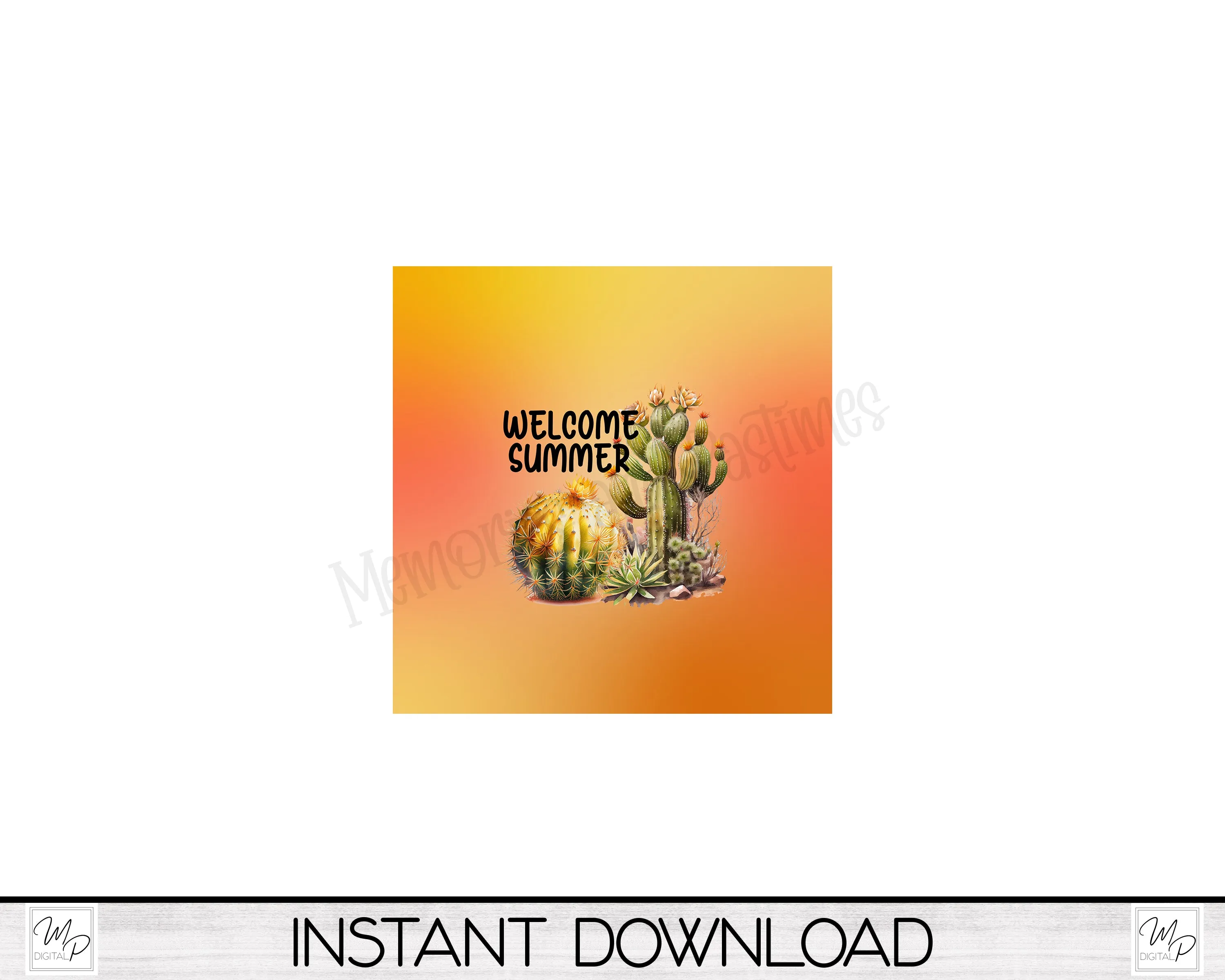 Welcome Summer Garden Wind Spinner PNG Design for Sublimation, Digital Download