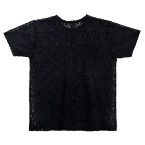 White T-Shirt | Black Lace