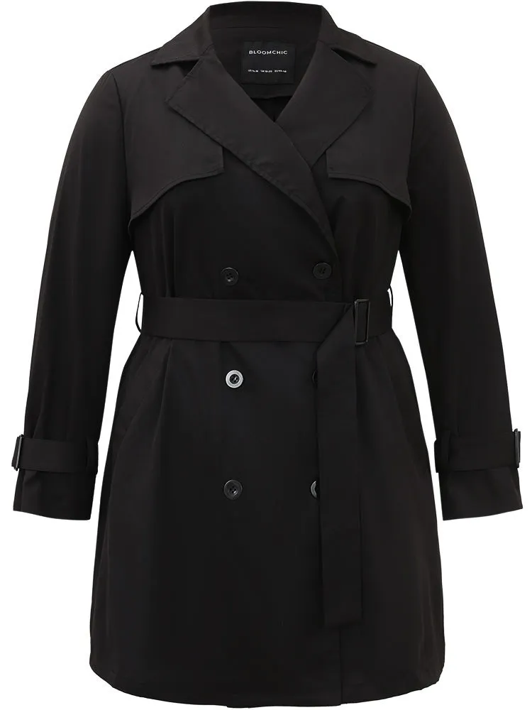 Wind-Resistant Belted Double Breasted Coat