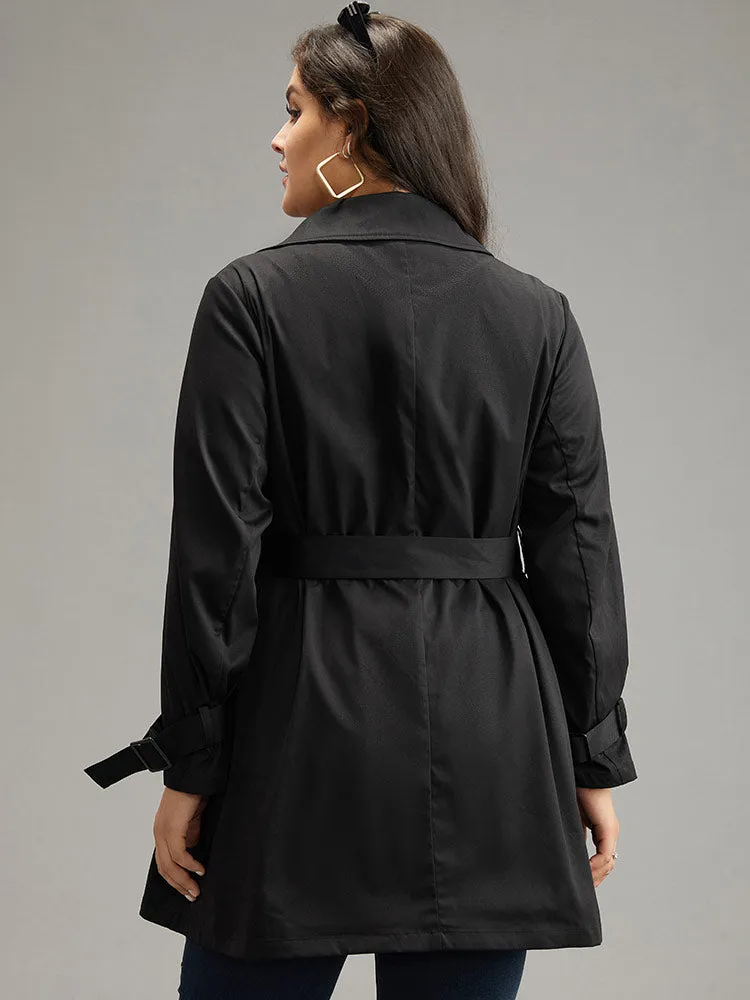 Wind-Resistant Belted Double Breasted Coat