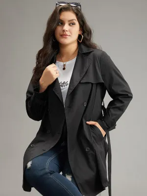 Wind-Resistant Belted Double Breasted Coat