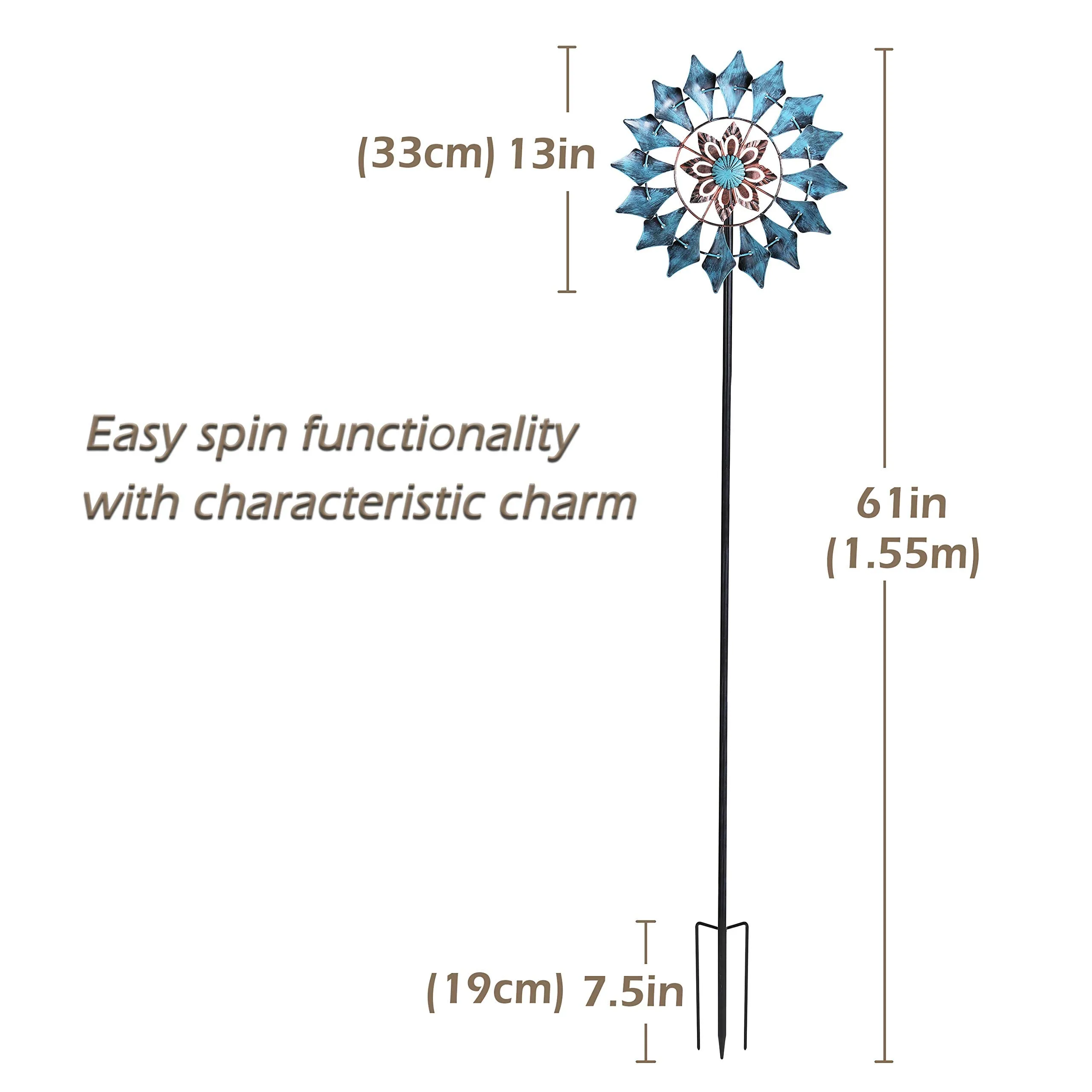 Wind Spinner Emerald 61in Single Blade Easy Spinning Kinetic Wind Spinner for Outside