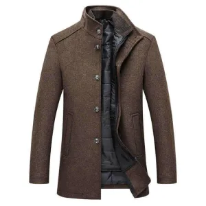 Winter Men Wool Jacket Slim Fit Thick Warm Coat