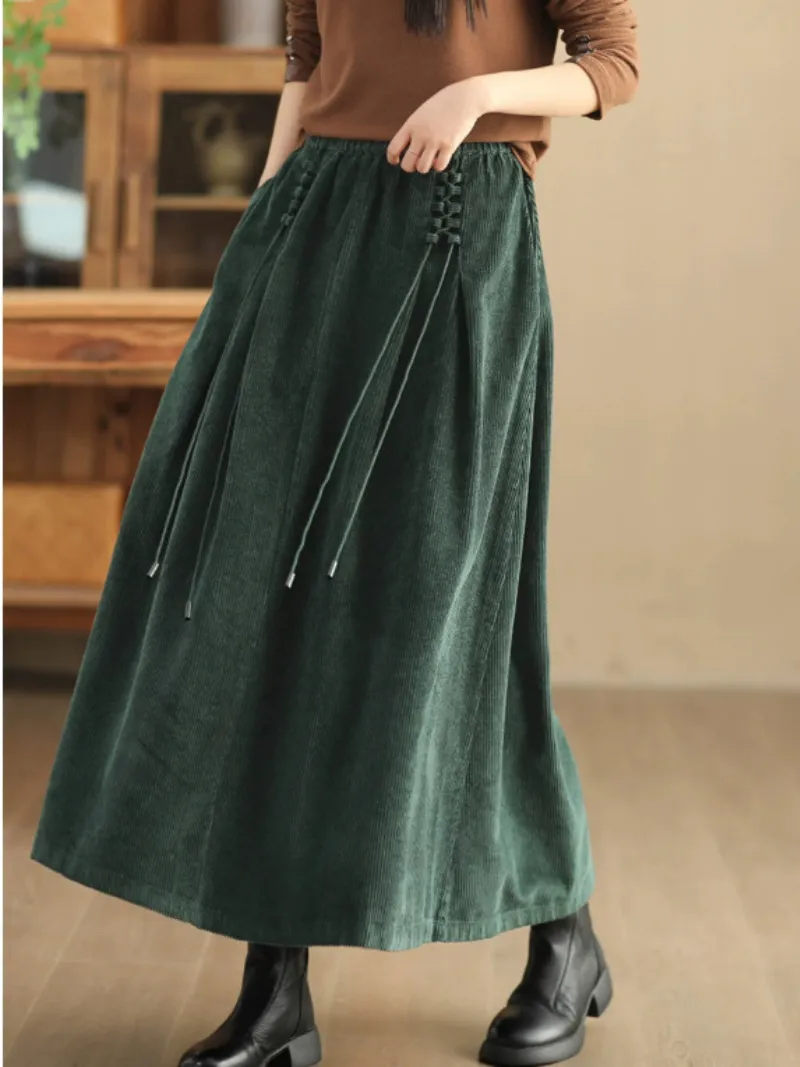 Women's Elevate your Wardrobe Elastic Waist Retro Long Skirt