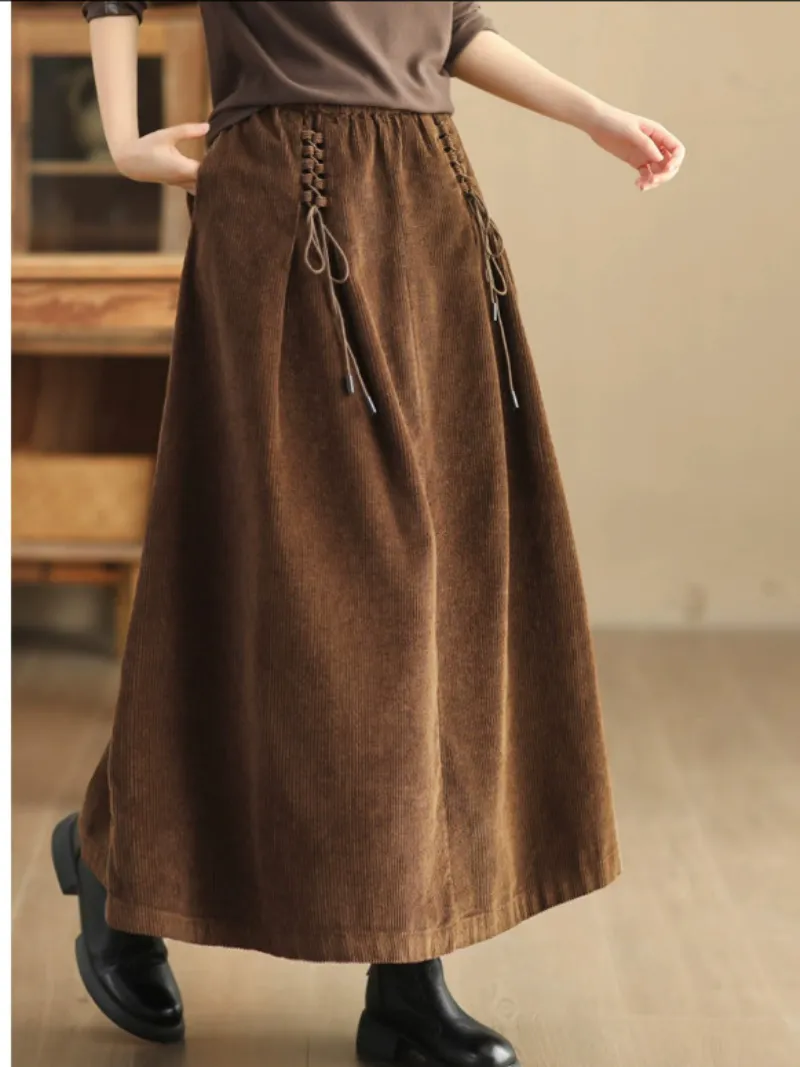 Women's Elevate your Wardrobe Elastic Waist Retro Long Skirt