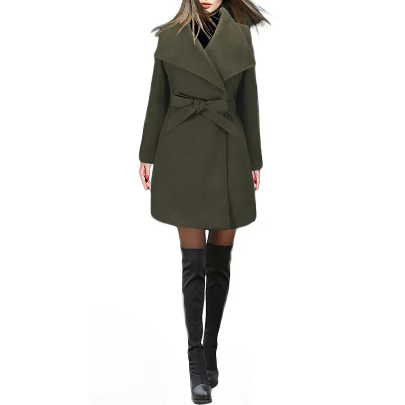 Women's High Fashion Woolen Jacket Coat