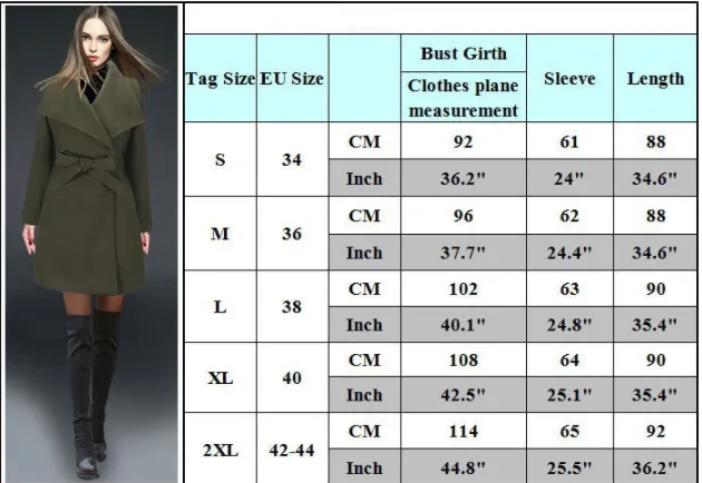 Women's High Fashion Woolen Jacket Coat