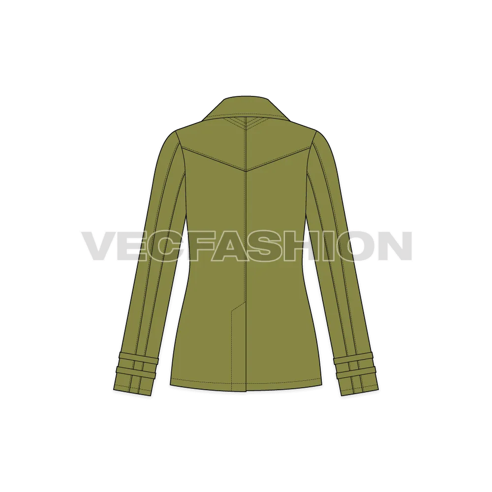 Women's Olive Green Pea Coat