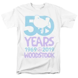 Woodstock 50 Simple Mens T Shirt White