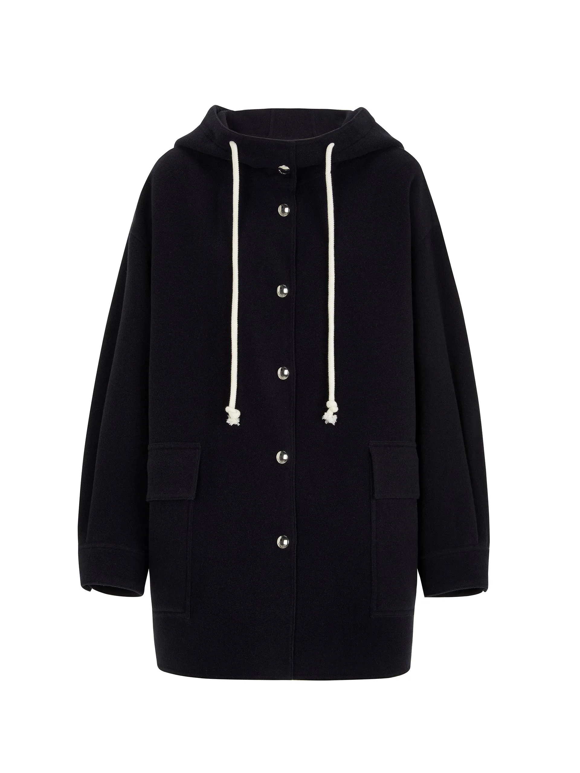 Wool Hooded Midi Coat