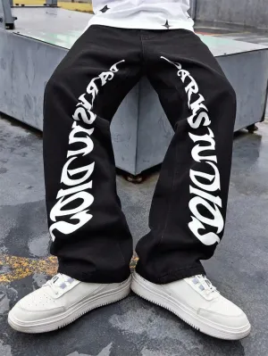 Y2k Darkstudios Wide Leg Baggy Black Jeans