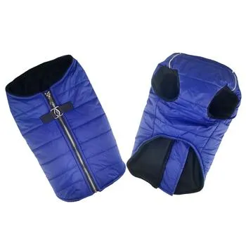 Zip-up Dog Puffer Vest - Navy Blue